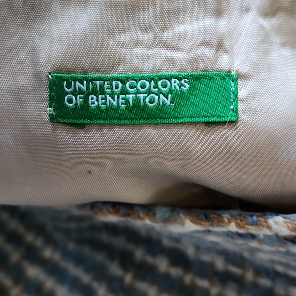 United Colors Of Benetton Tweed Skirt  Blazer Suit Sz42 Vintage